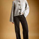 J7114   SWEATER CARDIGAN WITH TOGGLE BUTTON DETAIL