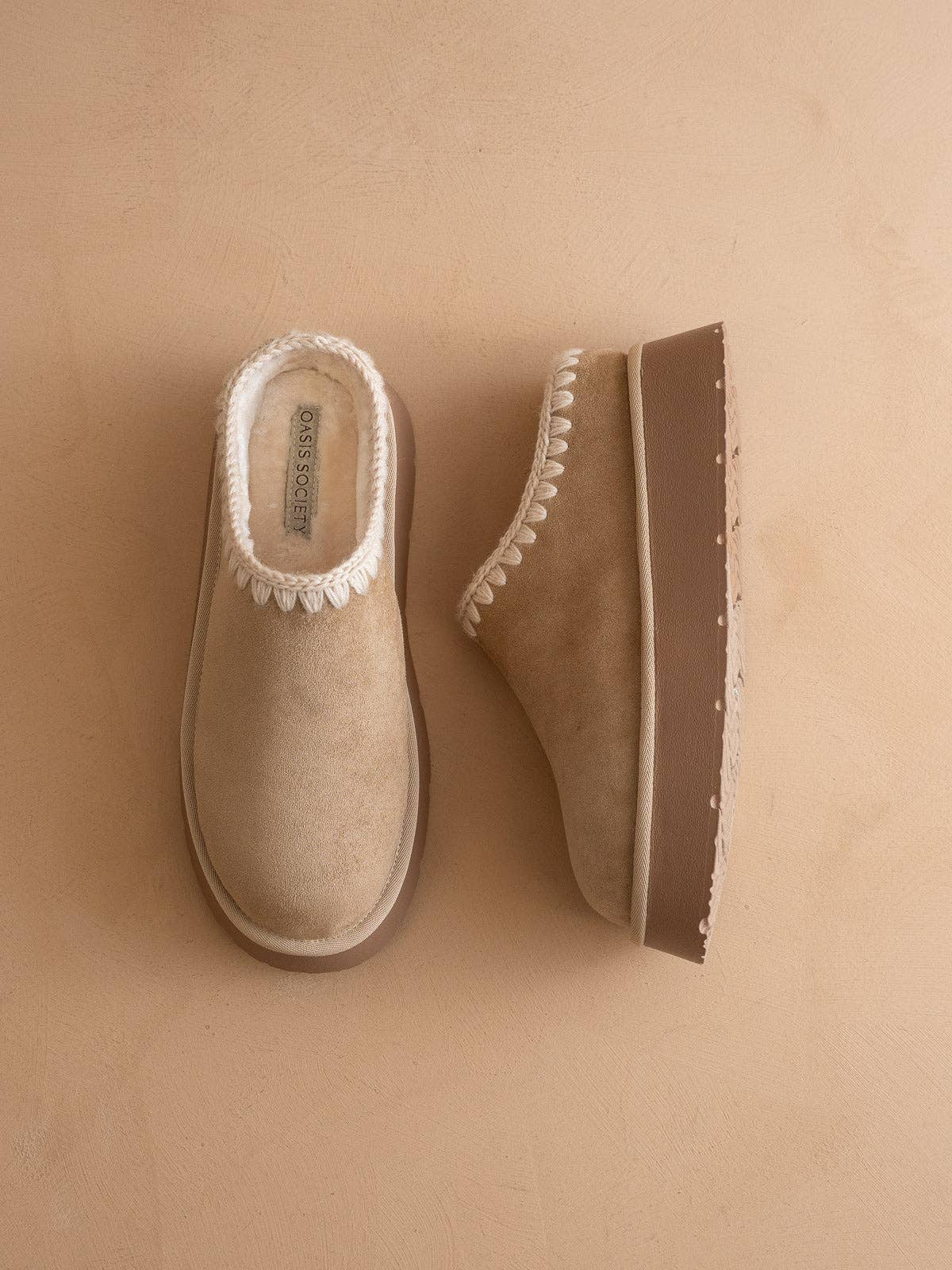 The Brandi | Almond Platform Slipper