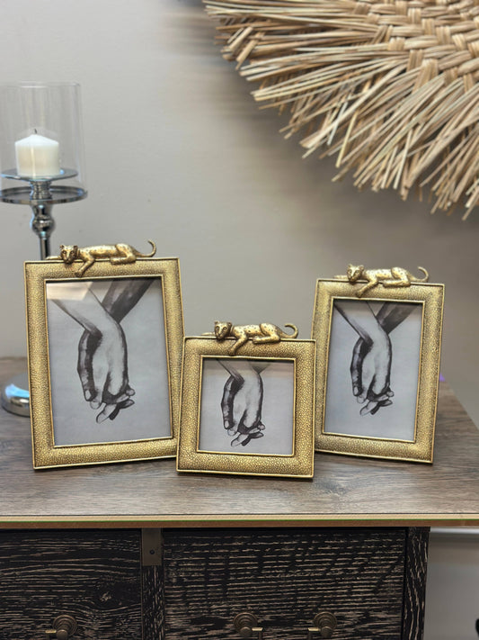 Luxurious Gold Leopard Photo Frame