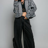Lightweight Contrast Trim Quilted Kimono Jacket