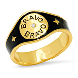 Bravo Enamel Signet Ring