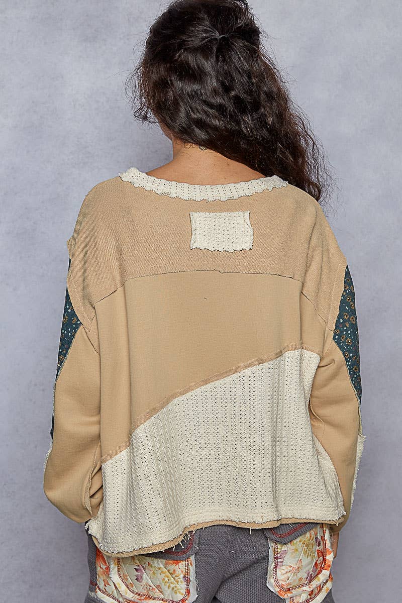 Peace Sign Detail Knit Sweater