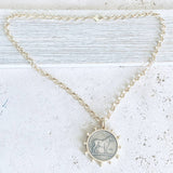 Gold Horse Coin Necklace.