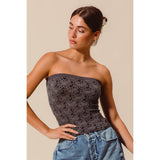 Jacquard Floral Seamless Tube Top