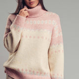 Relaxed Fit Fair Isle Turtleneck Sweater