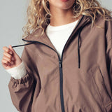 Matte Drawstring Hooded Everyday Jacket