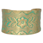 Sonora Style Gold Patina Flower Cuff Bracelet