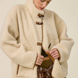 Oversized Sherpa Toggle Button Jacket