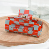 Checkerboard Square Hair Claw Clip