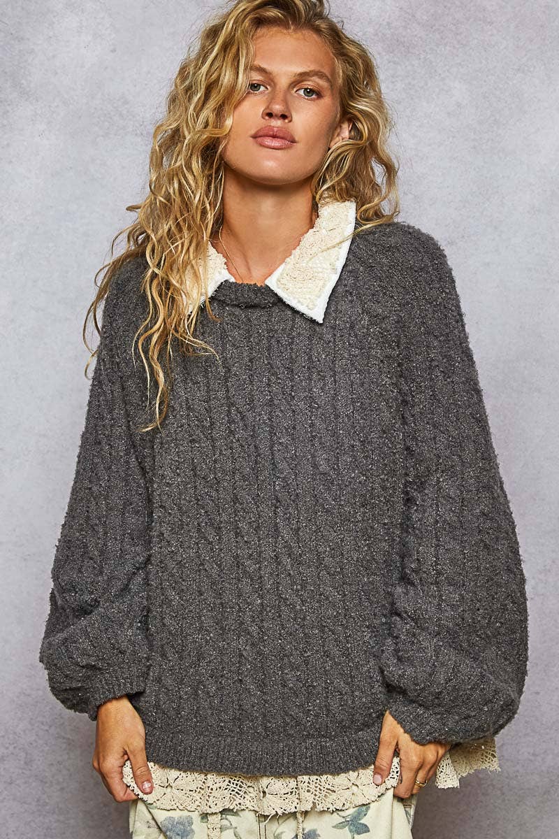 Collared Crochet Sweater