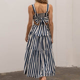 Ruffled Striped Midi Dress