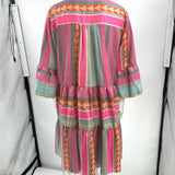 Printed V-Neck Mini Dress