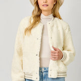 Embroidery Teddy Fur Jacket
