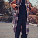 Plaid Patchwork Longline Coat