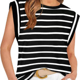 Round neck cami base tank top loose basic vest