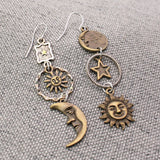 Celestial Dream Linear Sun Moon Earrings
