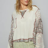 Floral Print Contrast Sweater