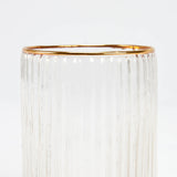Small Gold Ribbed Drinking Glass
