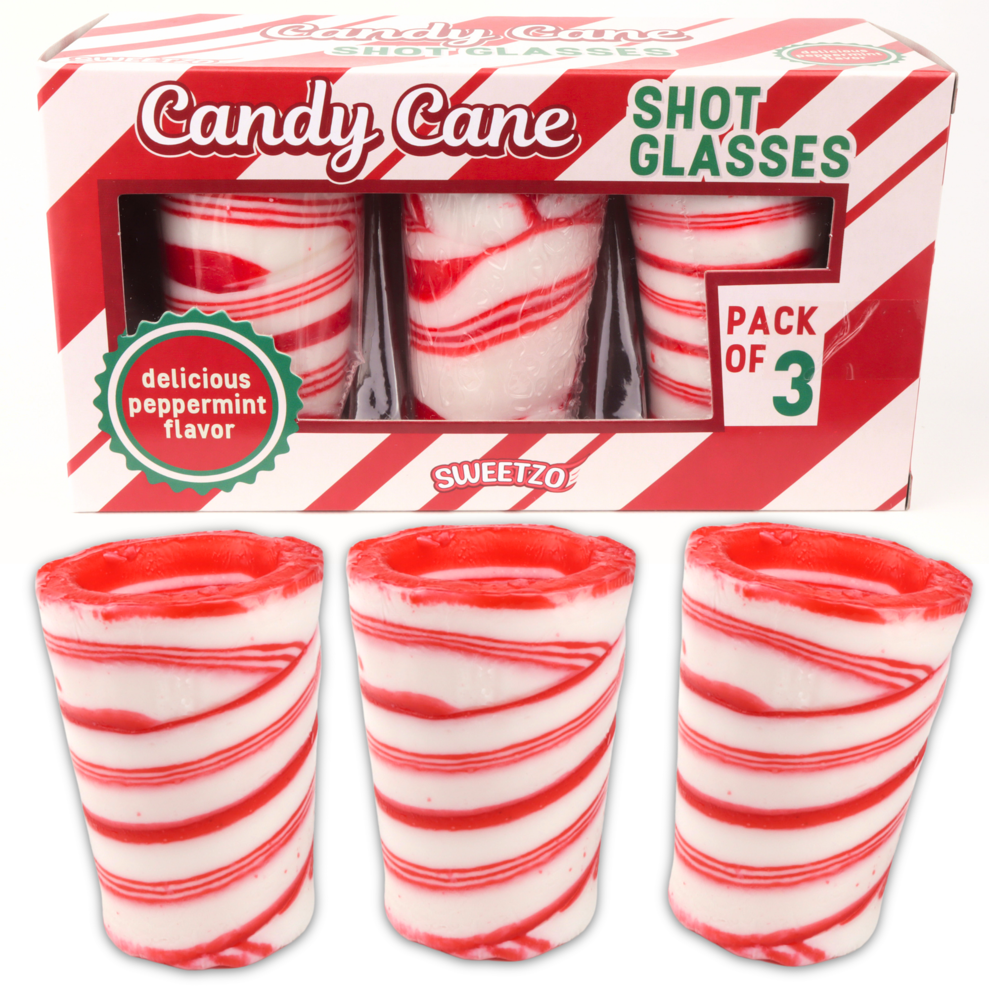 Edible Candy Cane Shot Glasses
