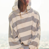 Thick Striped Fleece Hoodie