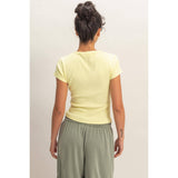 Basic Ribbed Short Sleeve Top
