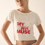 "My Own Muse" Cropped Graphic Tee