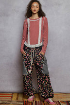 Eyelet Panel Rib Knit Top