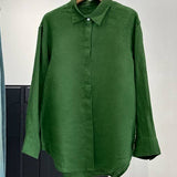 Cotton linen blend button down shirt