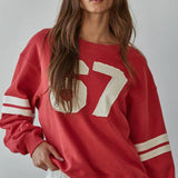 Red '67' Terry Crew Neck