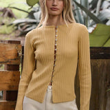 Slim Fit Knit Button Top - RTK1029