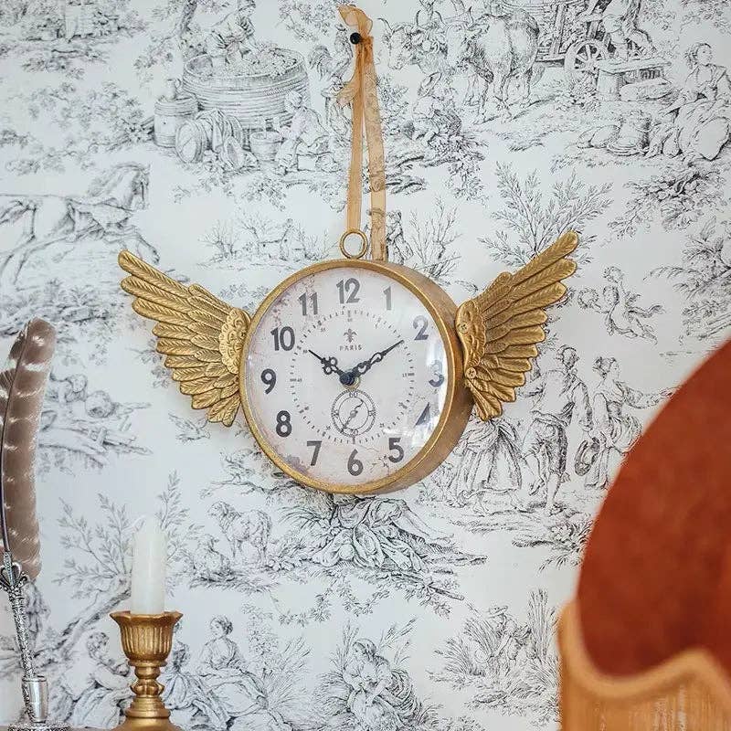 Gold-Finished Iron Clock