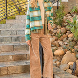 60367 Plaid Printed Jacket