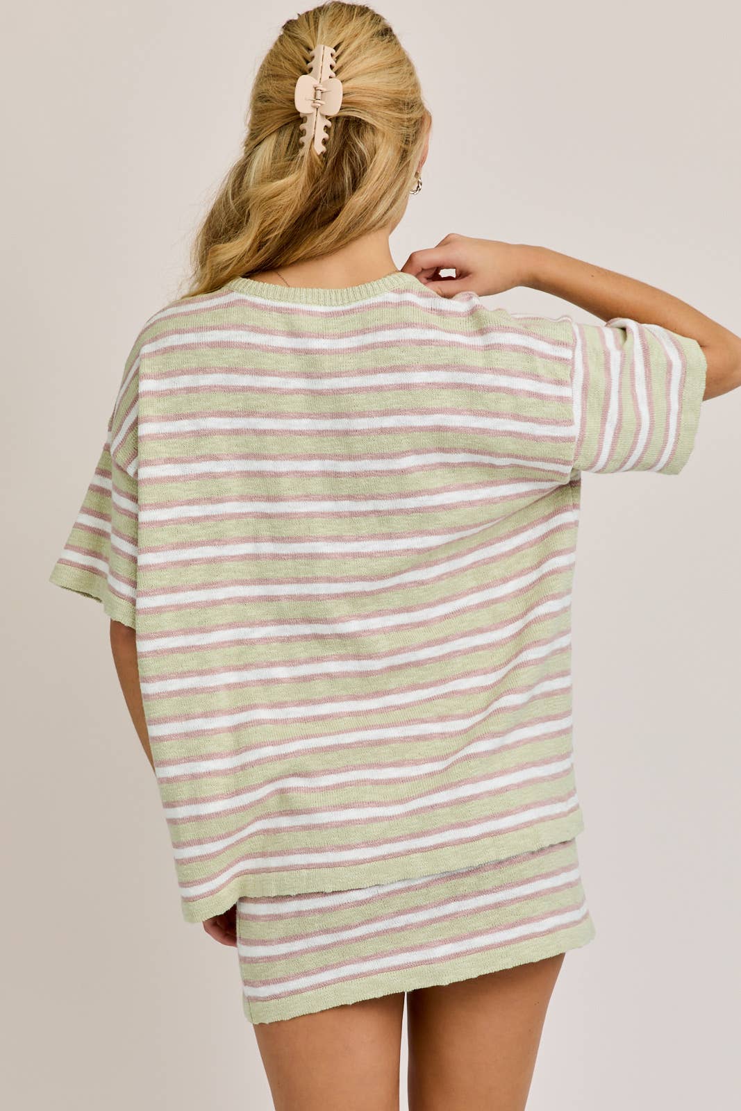 Oversize Sweater Top With Mini Skirt Set