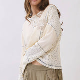 Mixed Media Thermal Knit Top