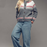 Nordic Wool Blend Toggle Buttons Cardigan