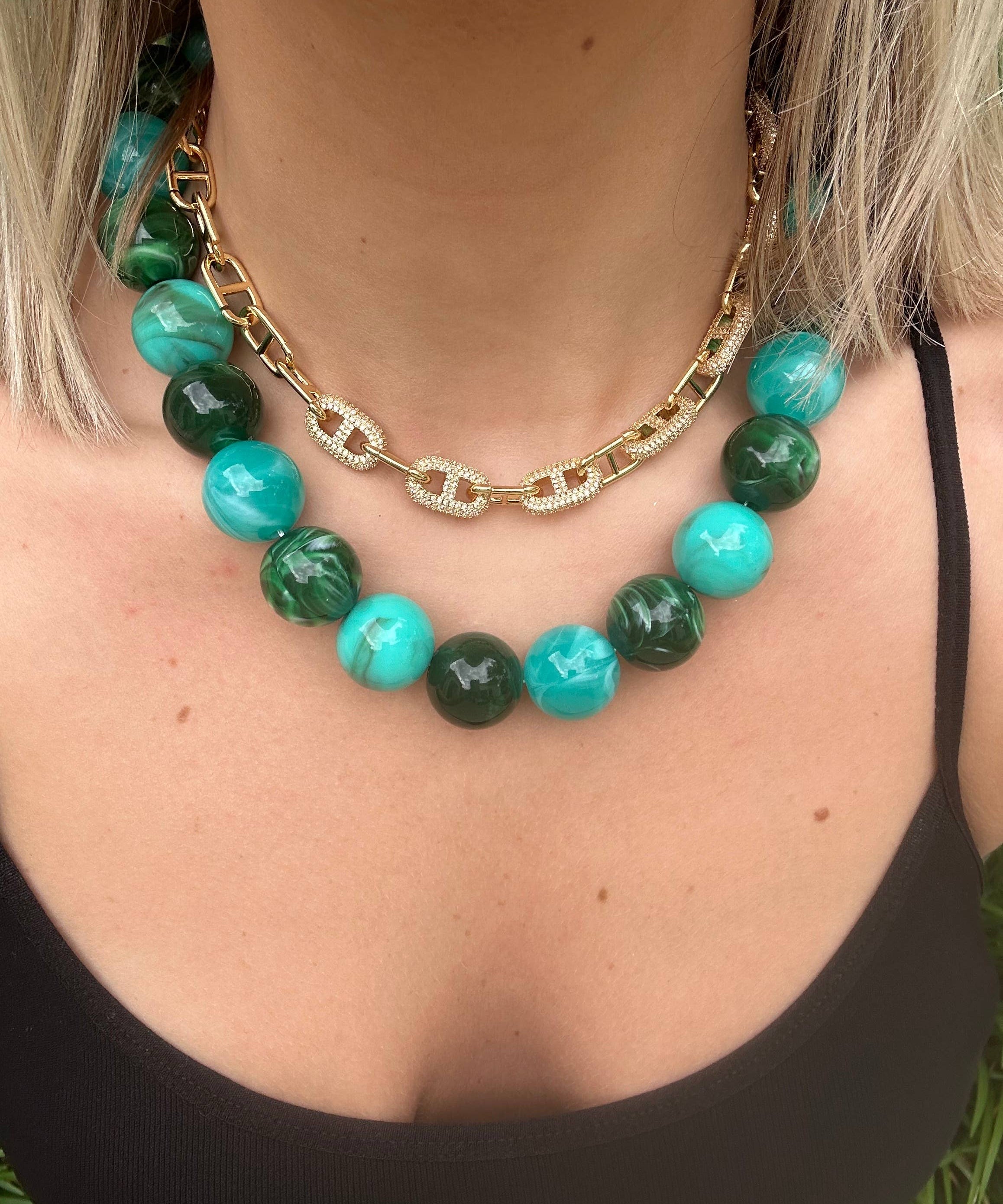 Celia Chunky Beaded Necklace - Multi