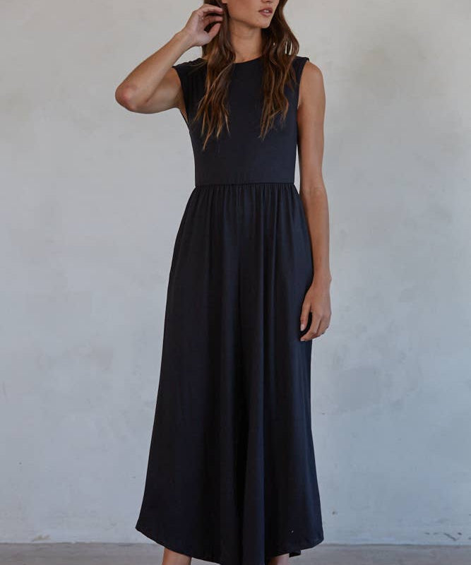 High Neck Open Back Maxi Dress