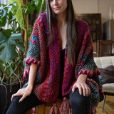 Fringed Knit Kimono