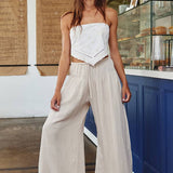 Wide Leg Cotton Gauze Pants