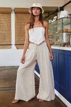 Wide Leg Cotton Gauze Pants
