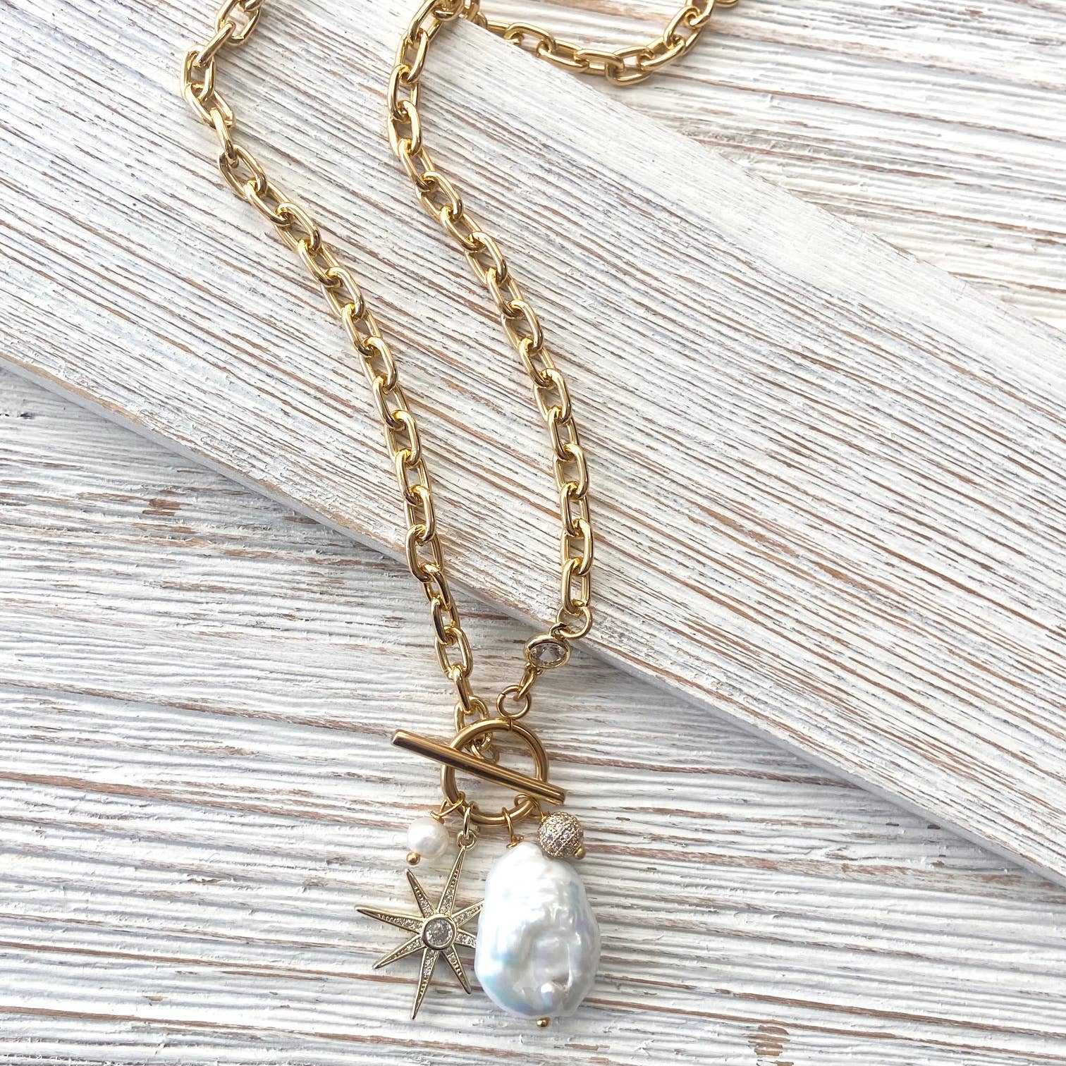 Fresh Water Pearl Cluster Necklace