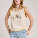 Ice Cream Embroidered Contrast Knit Vest