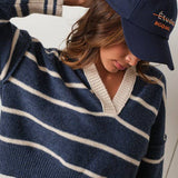 Marina Navy Blue V-Neck Pullover