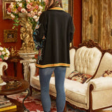 Hermione French Terry Cardigan | Floral Embroidered Jacket