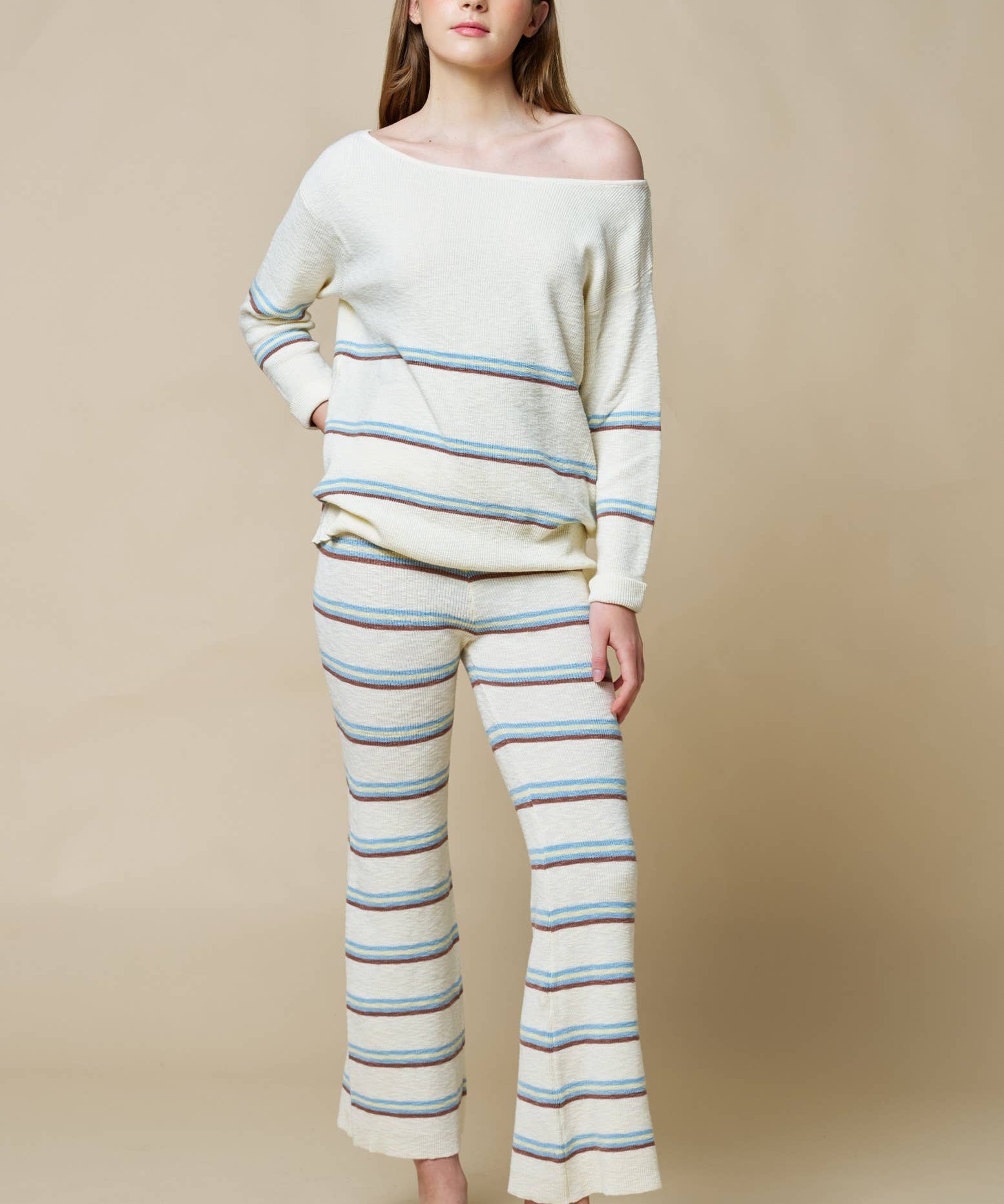 Striped Knit Sweater & Pant Set