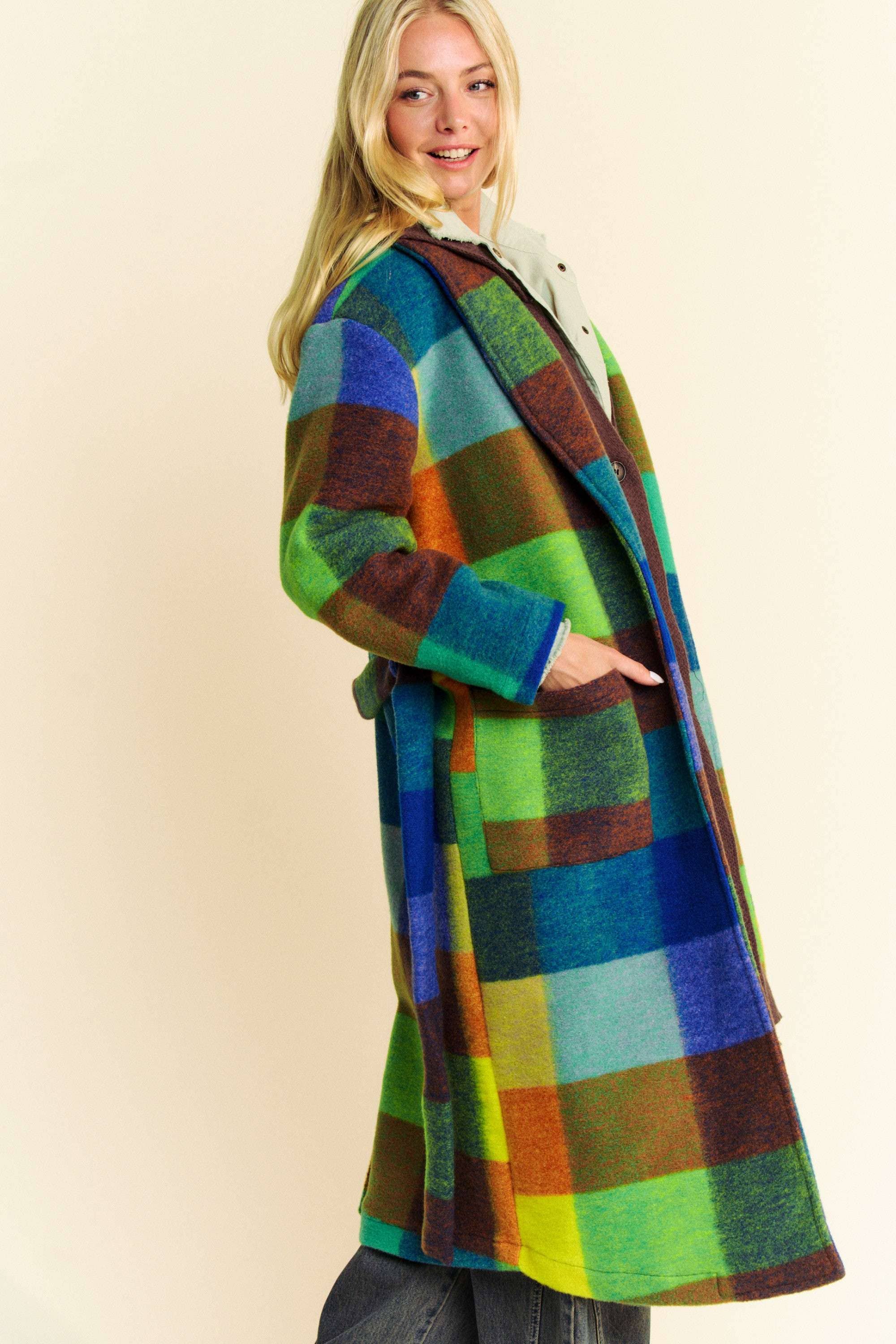 Multi Color Checker Coat