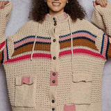 Striped Hoodie Cardigan