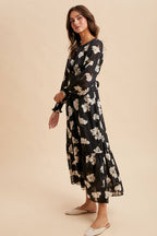 Jacquard Floral Maxi Dress