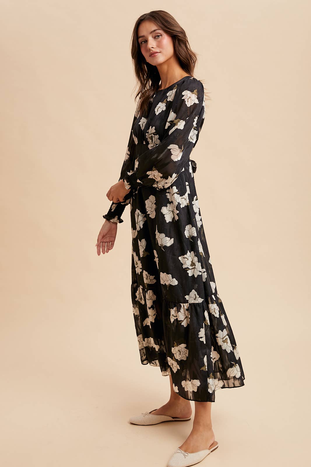 Jacquard Floral Maxi Dress