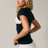 "AMERICAN CLASSIC" ROUND NECK CONTRAST DETAIL BABY TEE